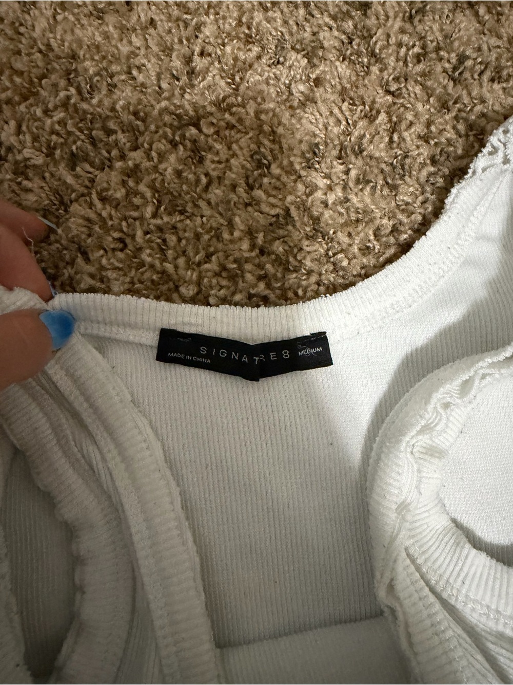 Signature8 White Ribbed Tank - Picture 2 of 3